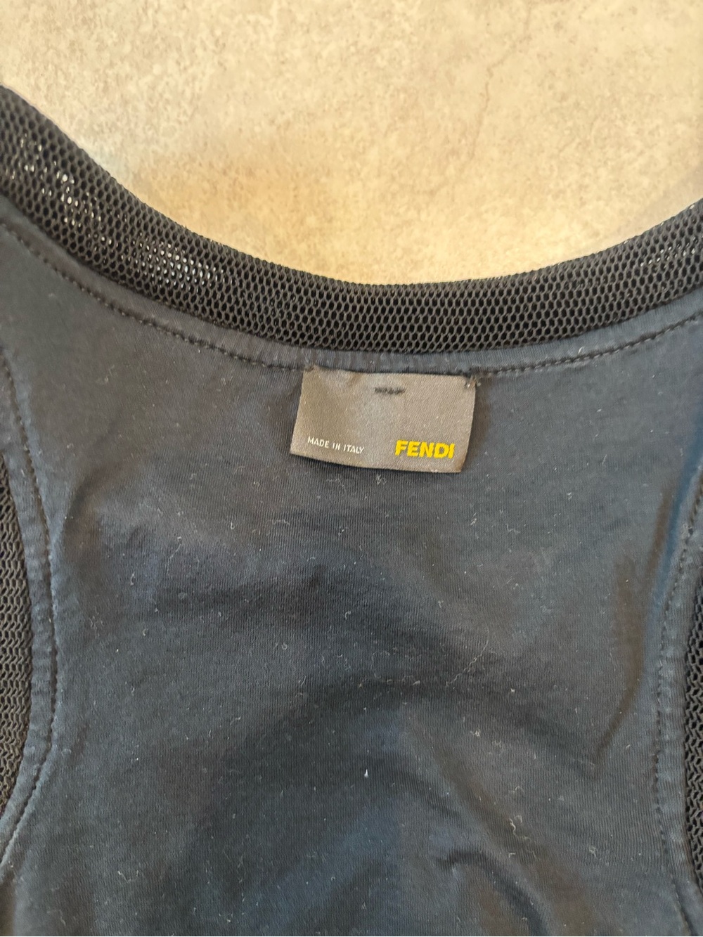 Fendi Black Mesh-Trim Tank Top - Picture 3 of 5